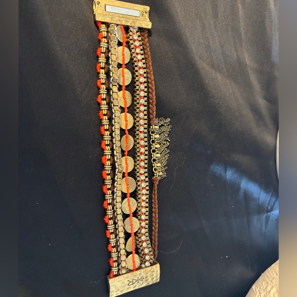 Silpada K&R Multi Strand Magnetic Bracelet Boho Brass Crystal Cord - Picture 4 of 4